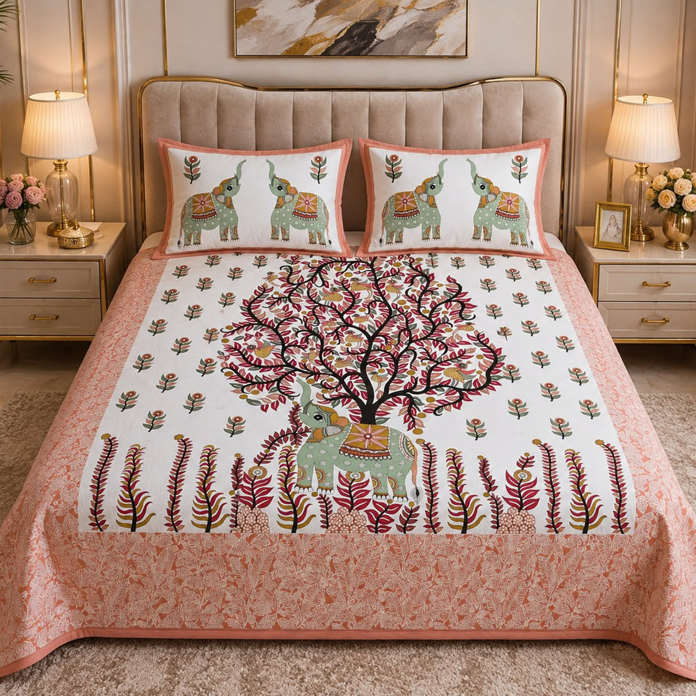 Gajraj Gulab Rajasthani Printed Bedsheet