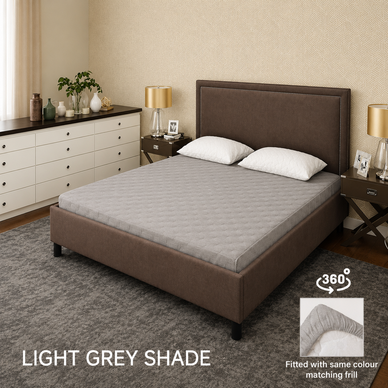Light Grey Waterproof Mattress Protector