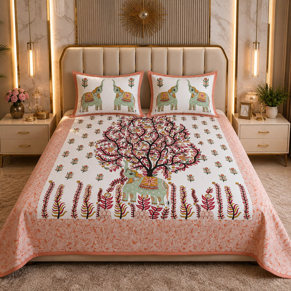 Gajraj Gulab Rajasthani Printed Bedsheet