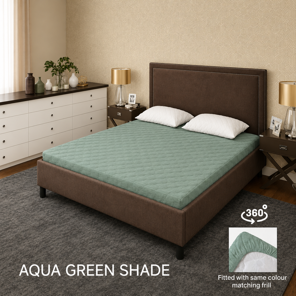 Aqua Green Waterproof Mattress Protector