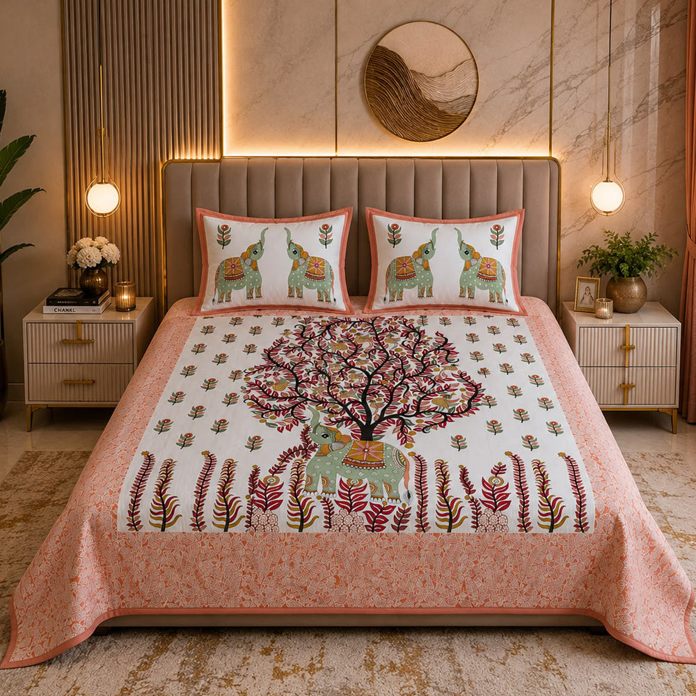 Gajraj Gulab Rajasthani Printed Bedsheet