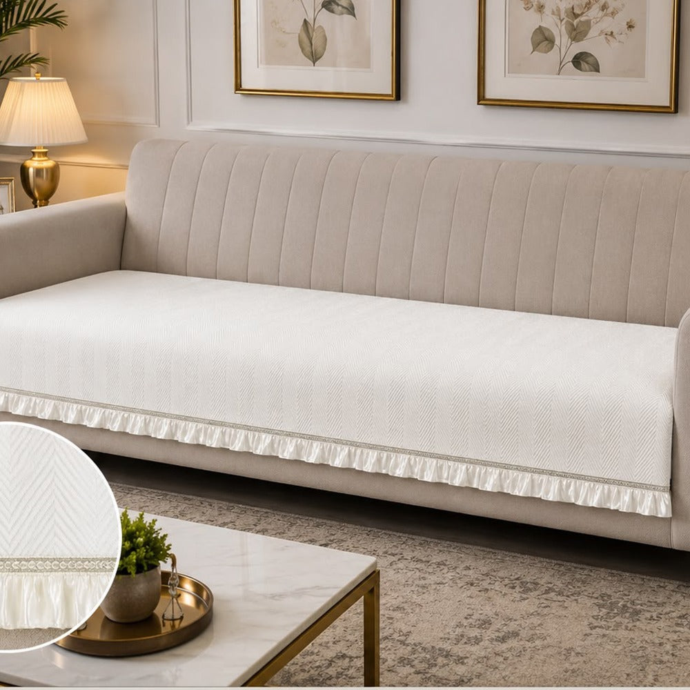 Sleek Luxe Sofa Seat Cover – Beige