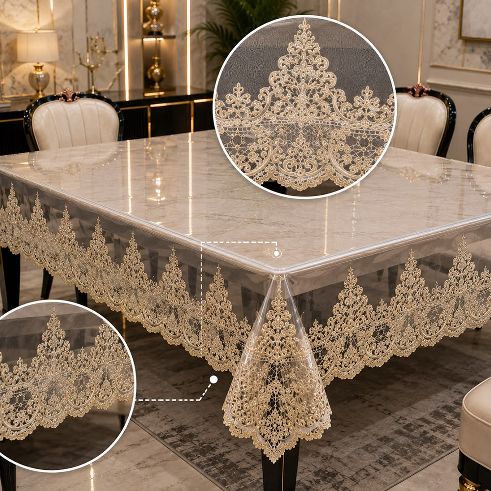 Royal Elegance Lace Transparent Table Cover