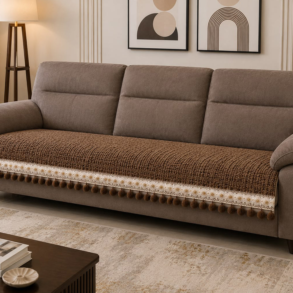 Ventus Pearl Bloom Sofa Seat Cover – Coffee