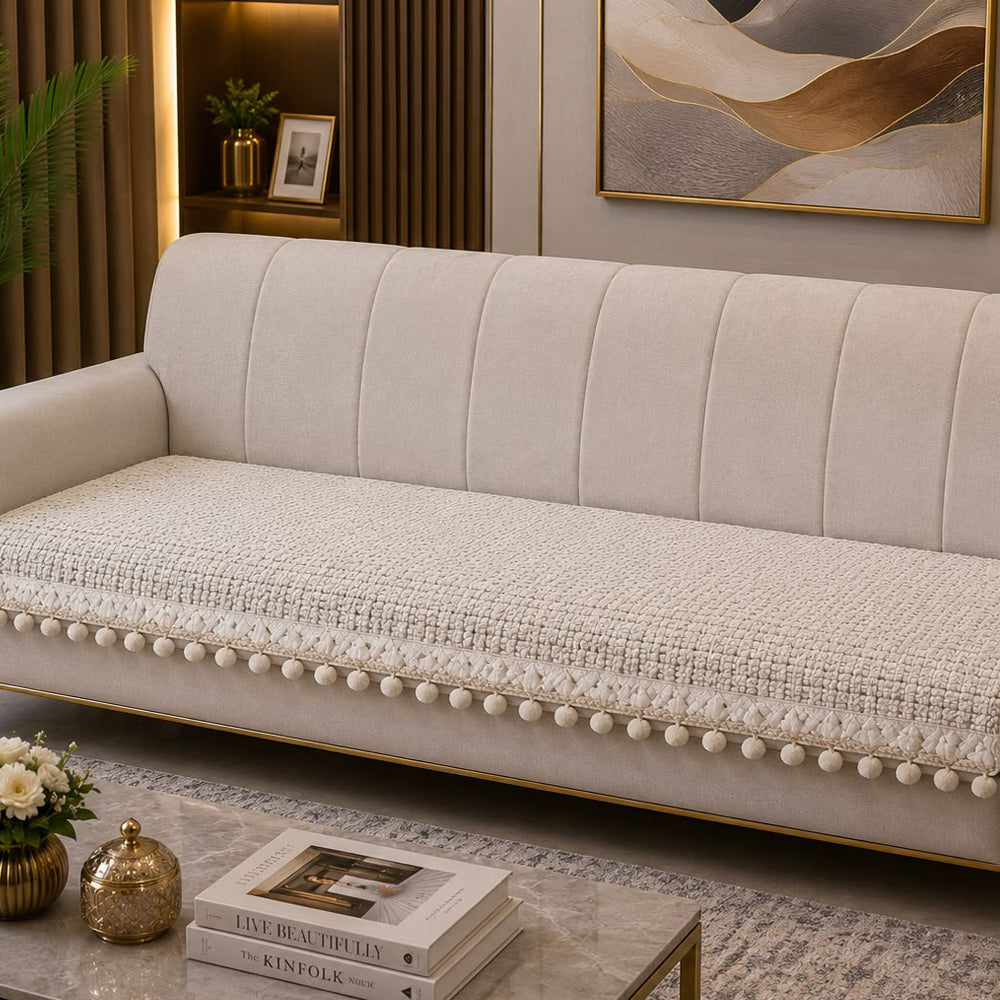 Ventus Pearl Bloom Sofa Seat Cover – Ivory