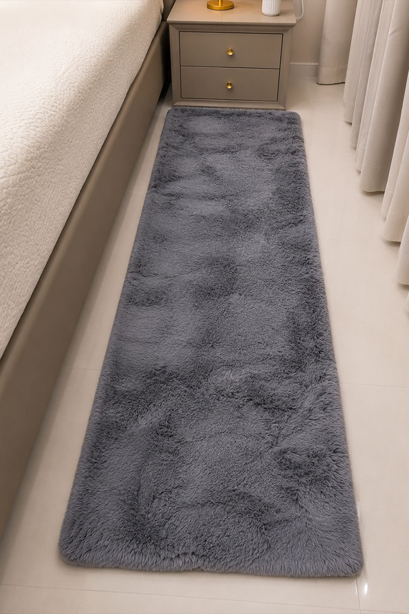 Rabbit Fur Runner Grey -  60 × 150 CM
