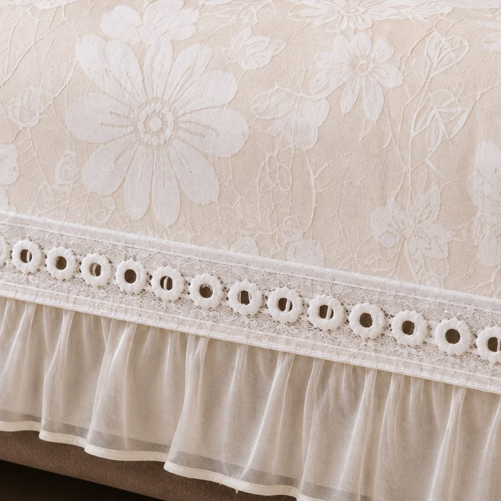 Boran Floral Sofa Seat Cover – ivory
