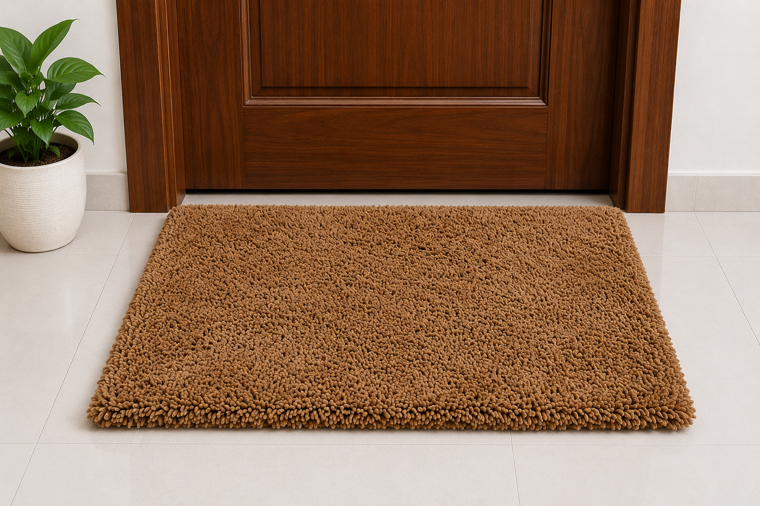 Tejas Premium Microfiber Door Mat - Beige