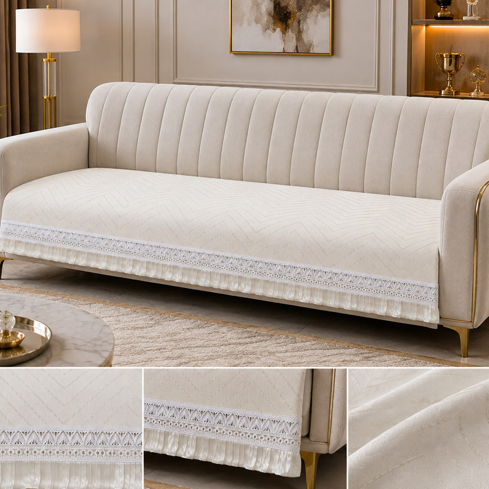 Giza Luxe Sofa Seat Cover – Ivory