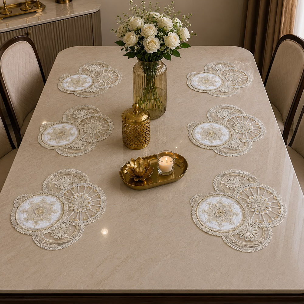 Imperial Medallion Mosaic Table Mat – Set of 6 (40 × 40 CM)