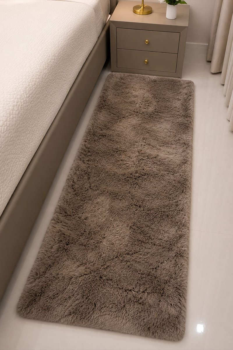 Rabbit Fur Runner Coffee -  60 × 150 CM