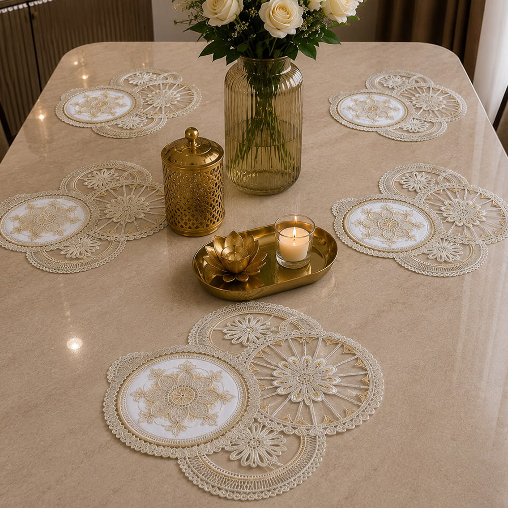Imperial Medallion Mosaic Table Mat – Set of 6 (40 × 40 CM)