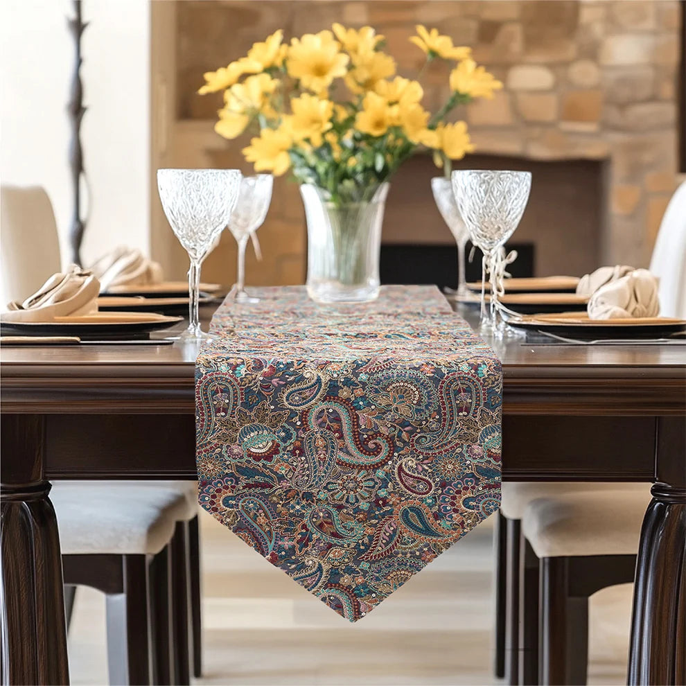 Classic Paisley Table Runner - 13 x 70 INCH