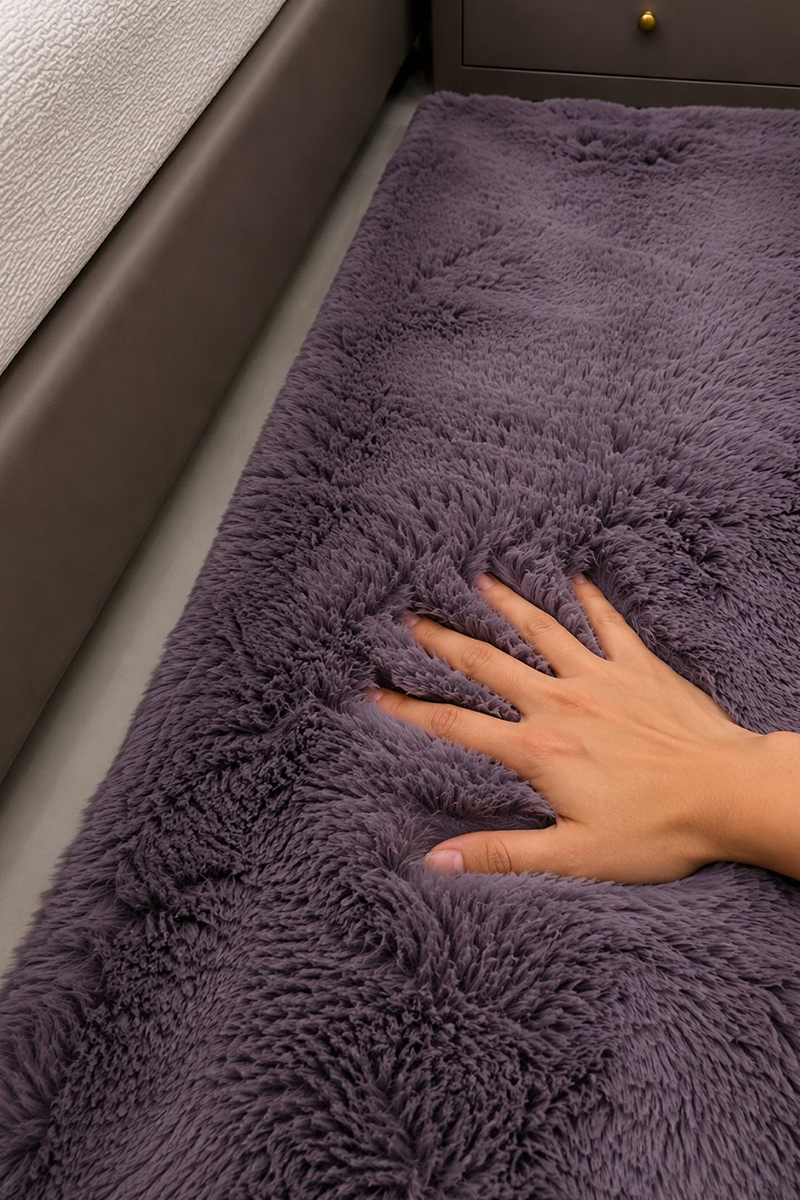 Purple Rabbit Fur Runner -  60 × 150 CM