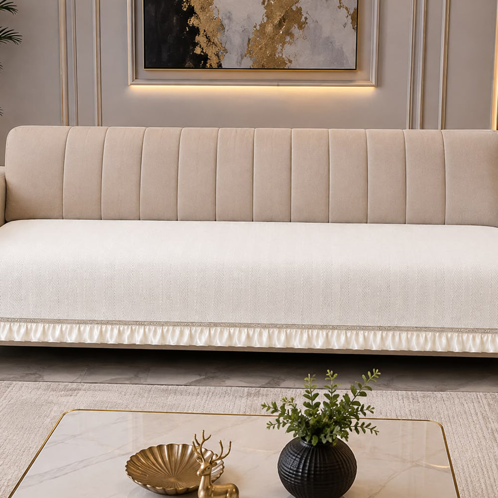 Sleek Luxe Sofa Seat Cover – Beige
