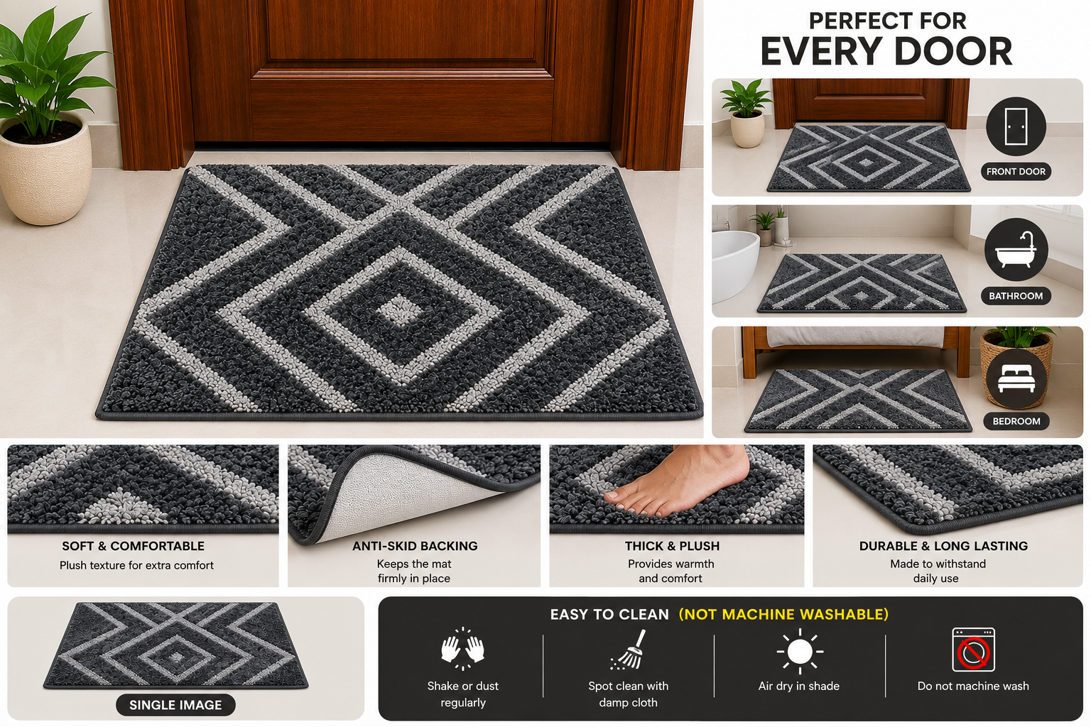 Doom Premium Door Mat - Grey