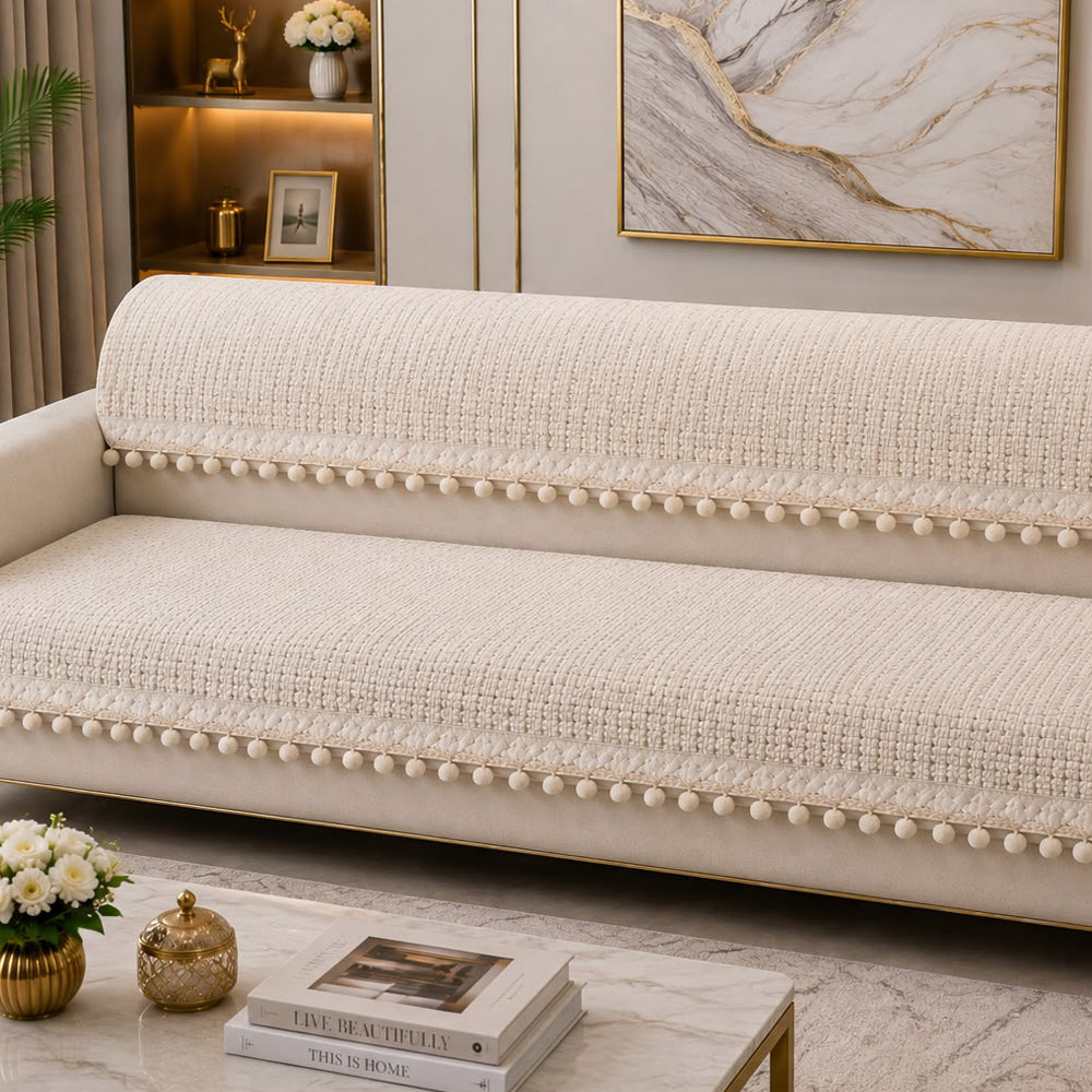 Ventus Pearl Bloom Sofa Seat Cover – Ivory
