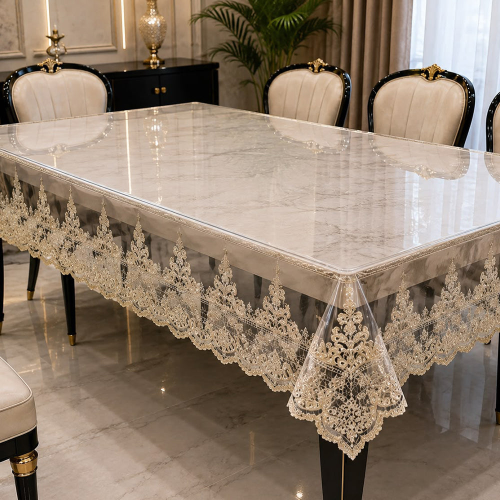 Royal Elegance Lace Transparent Table Cover