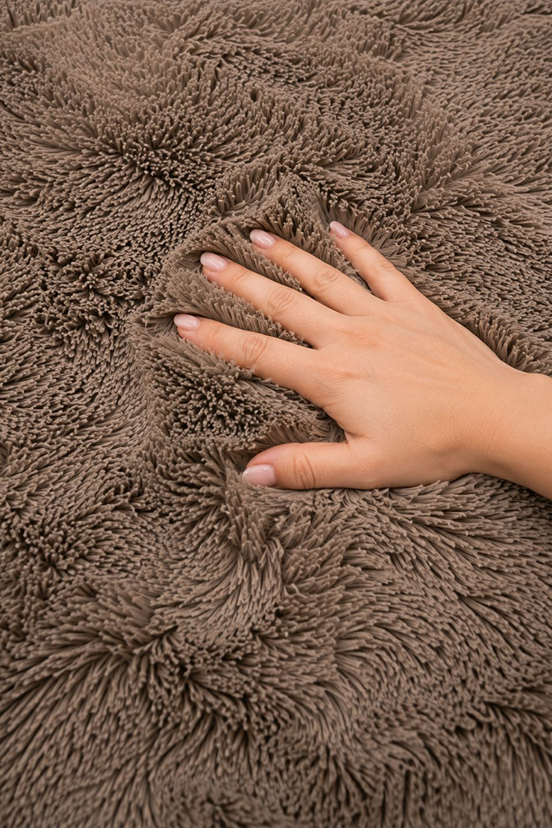 Rabbit Fur Runner Coffee -  60 × 150 CM