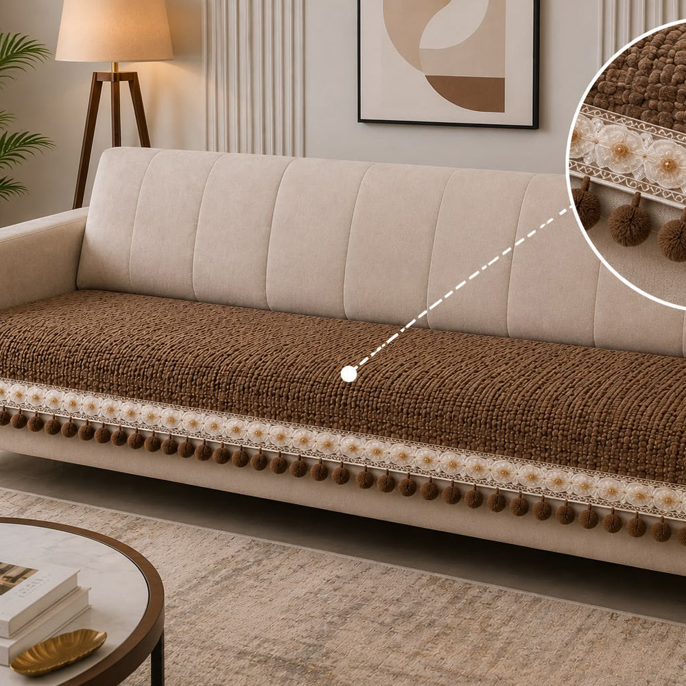 Ventus Pearl Bloom Sofa Seat Cover – Coffee