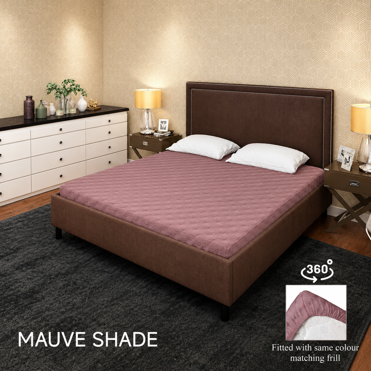Mauve Serenity Waterproof Mattress Protector