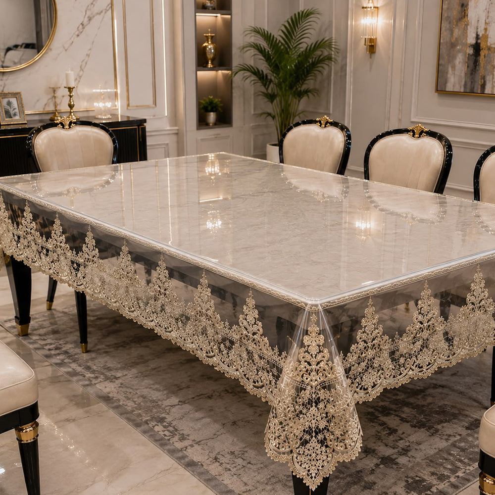 Royal Elegance Lace Transparent Table Cover
