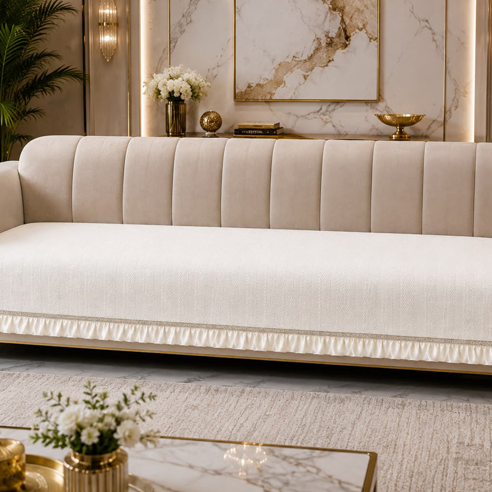 Sleek Luxe Sofa Seat Cover – Beige