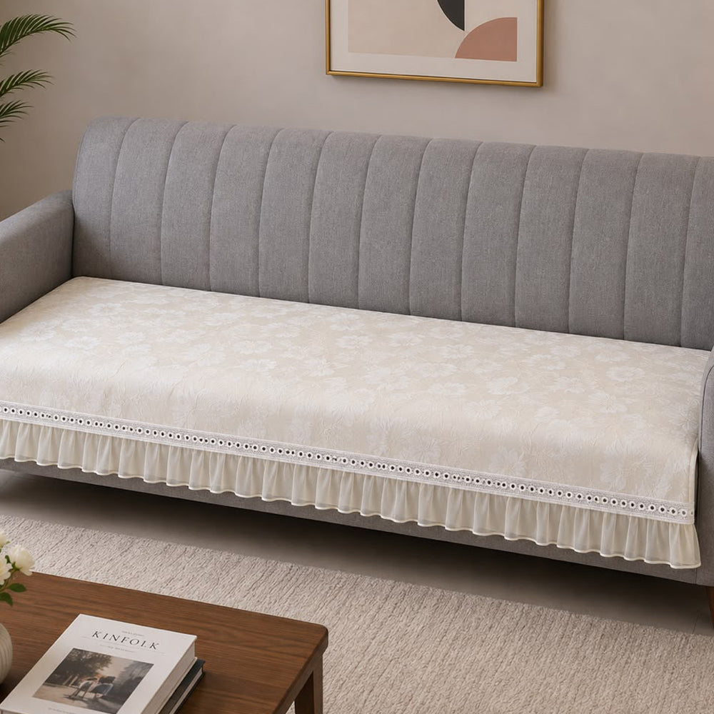 Boran Floral Sofa Seat Cover – ivory