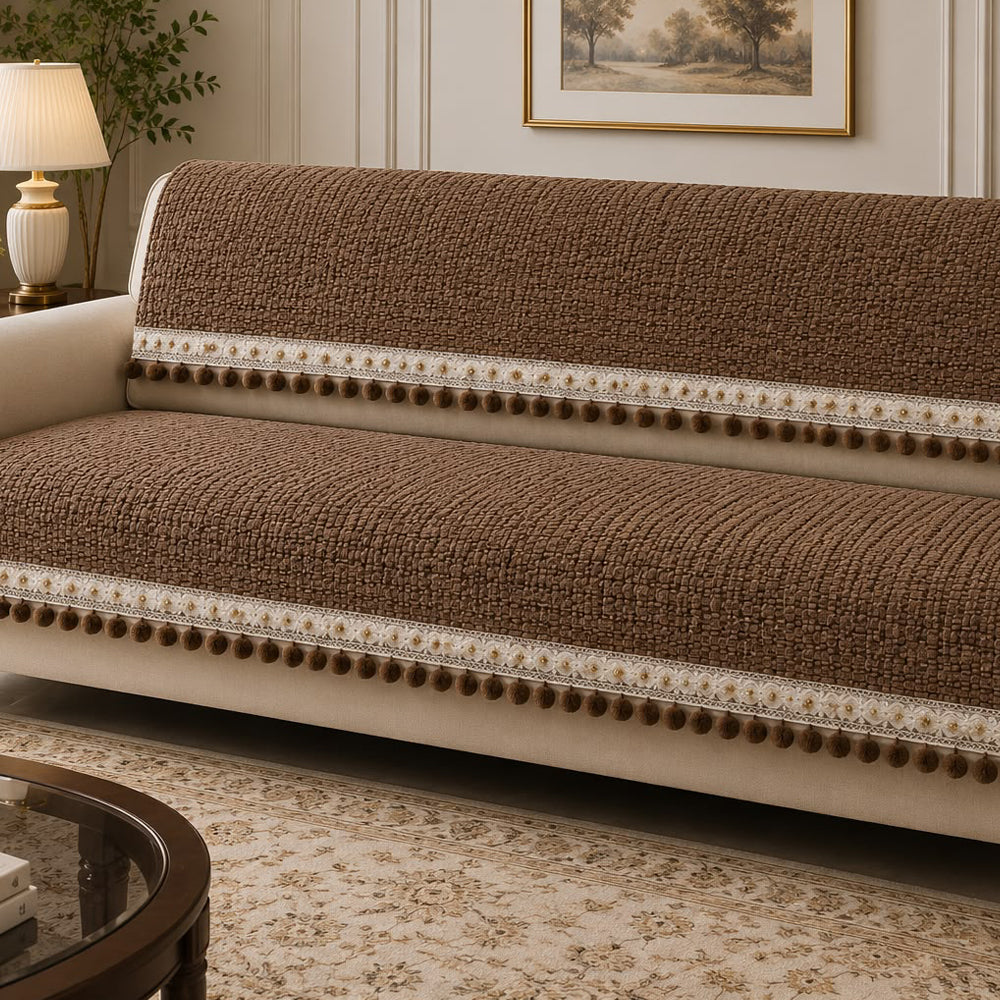 Ventus Pearl Bloom Sofa Seat Cover – Coffee
