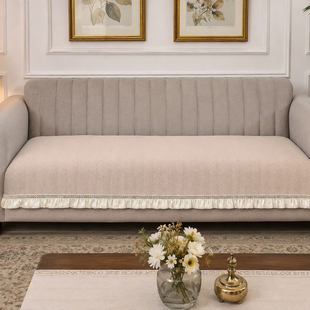 Sleek Luxe Sofa Seat Cover – Ivory