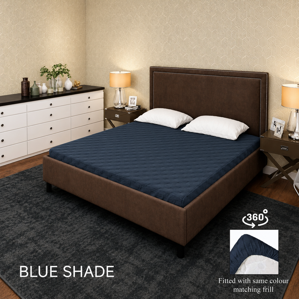 Midnight Blue Waterproof Mattress Protector