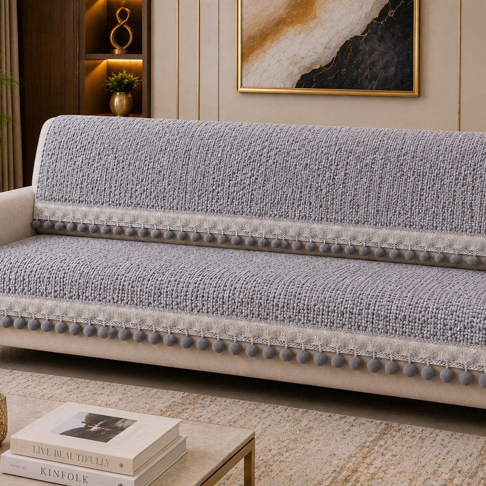 Ventus Pearl Bloom Sofa Seat Cover – Grey