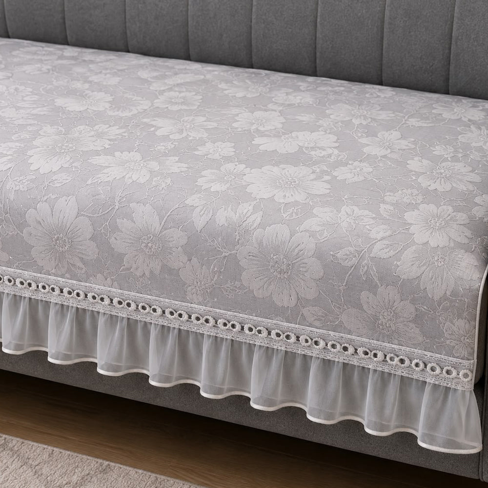 Boran Floral Sofa Seat Cover – Grey