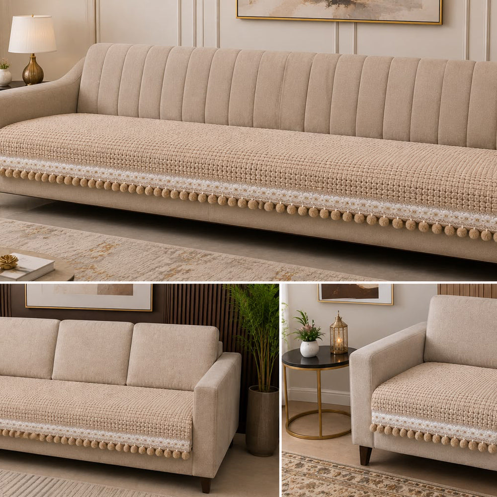 Ventus Pearl Bloom Sofa Seat Cover – Beige