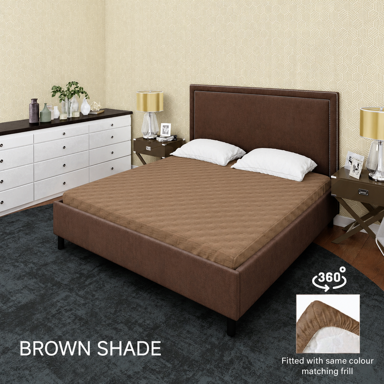 Walnut Brown Waterproof Mattress Protector