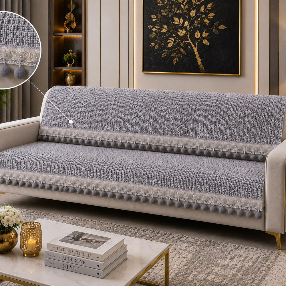 Ventus Pearl Bloom Sofa Seat Cover – Grey