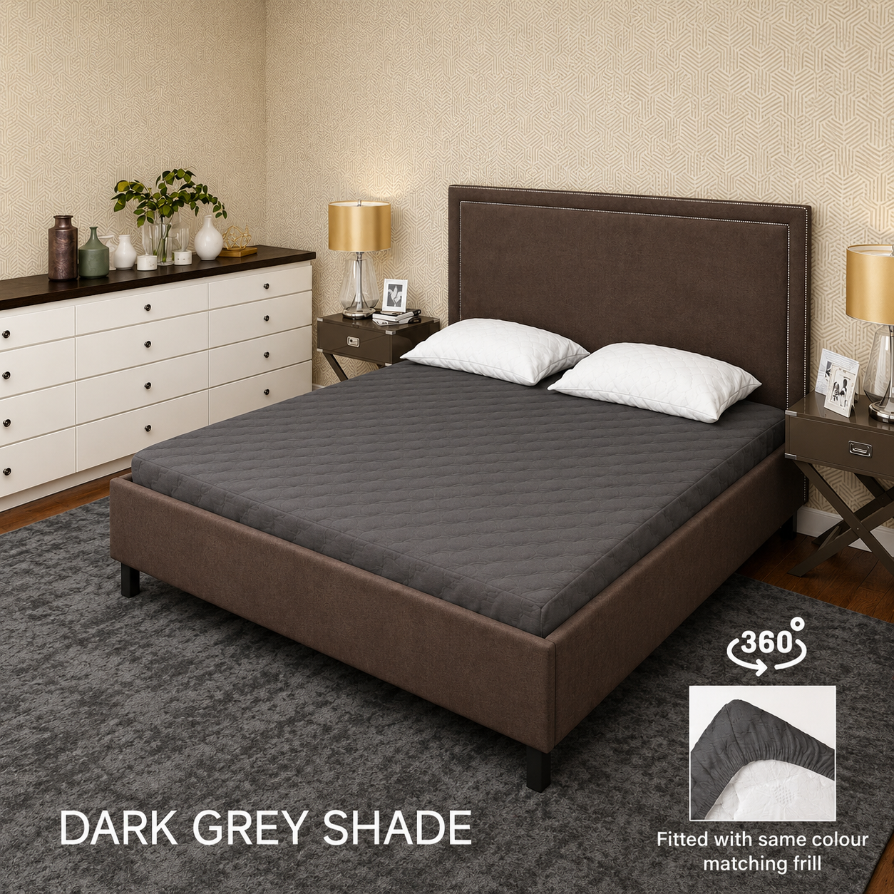 Dark Grey Waterproof Mattress Protector