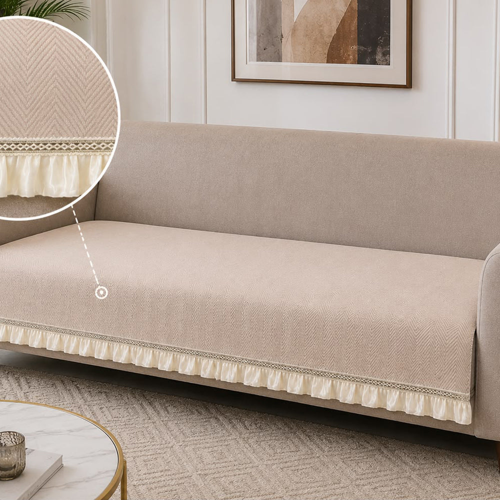 Sleek Luxe Sofa Seat Cover – Ivory