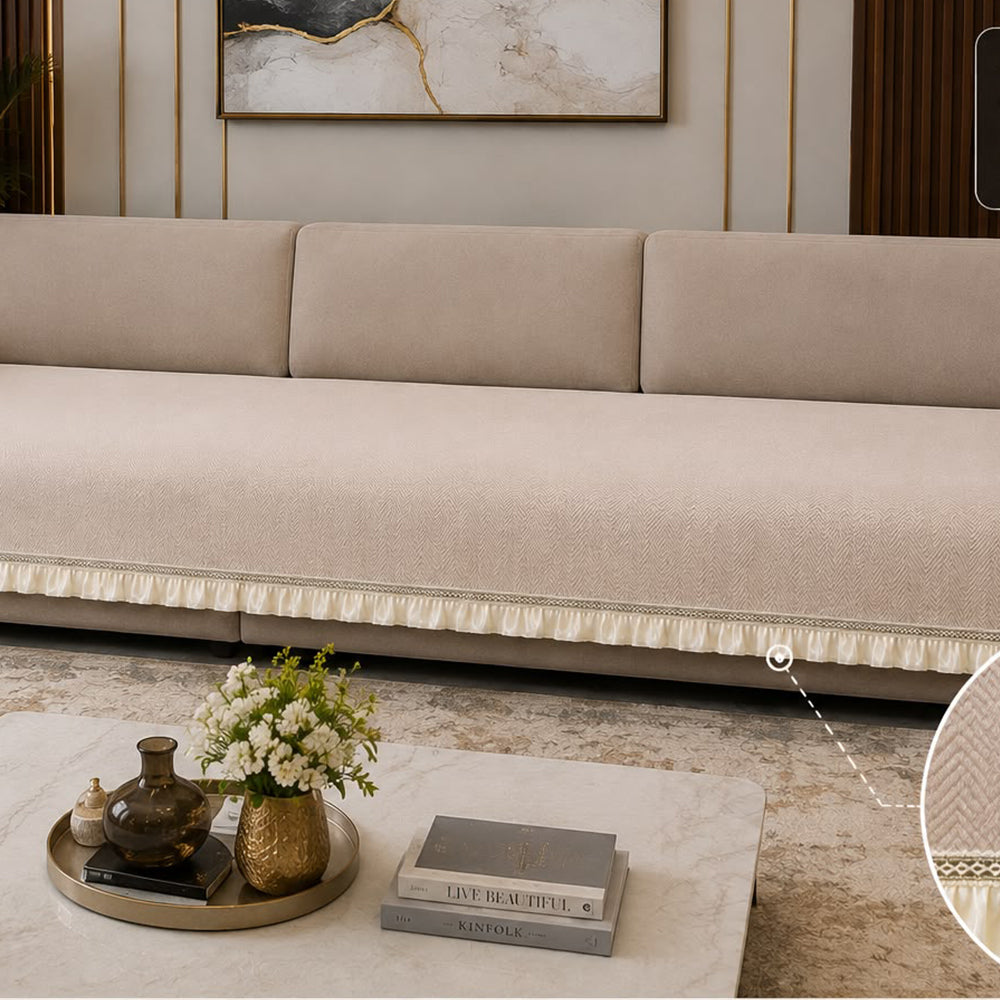 Sleek Luxe Sofa Seat Cover – Ivory