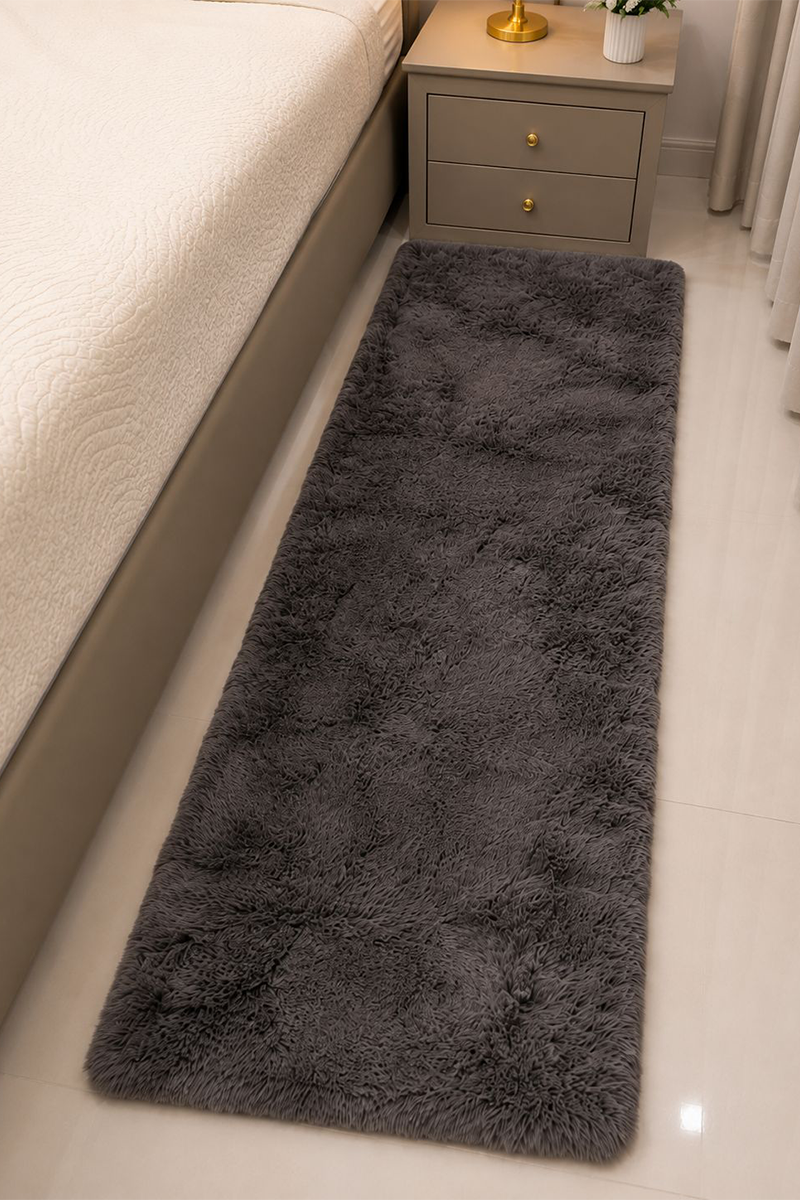 Mouse Shade Rabbit Fur Runner -  60 × 150 CM