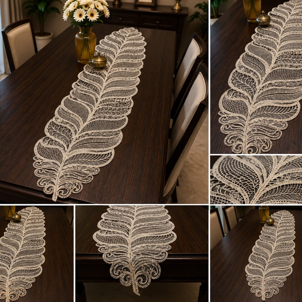 Feather Royale Table Runner – 16 × 72 Inches