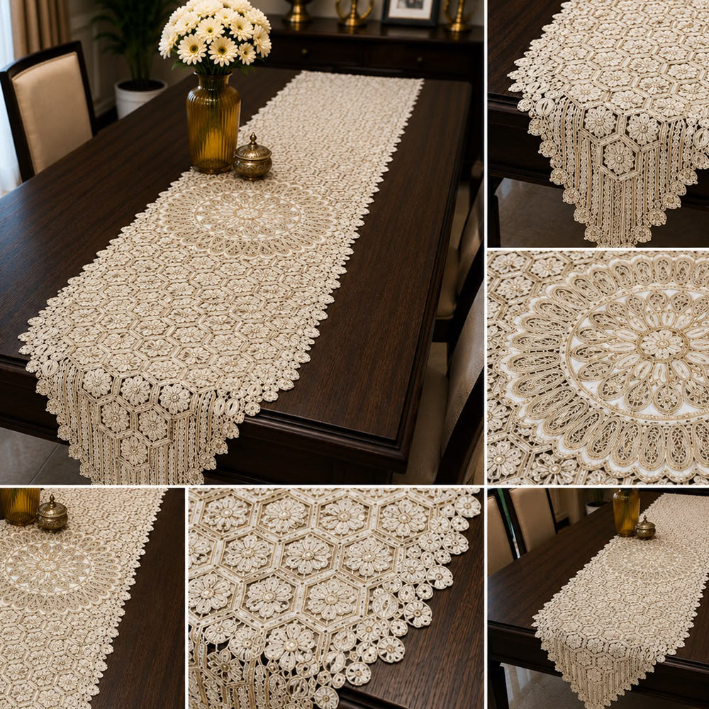 Imperial Mandala Embroidered Table Runner – 16 × 72 Inches