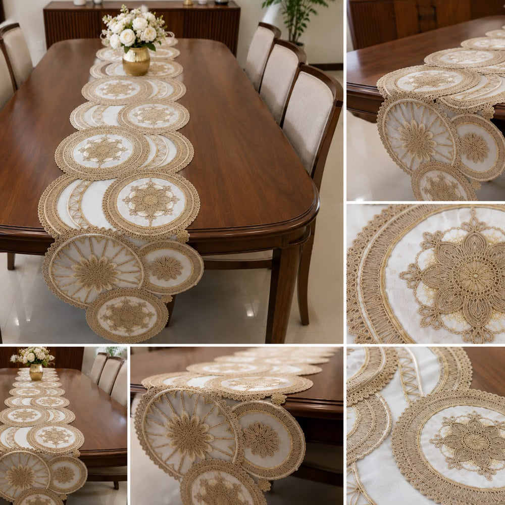 Royal Medallion Circle Table Runner – 16 × 72 Inches