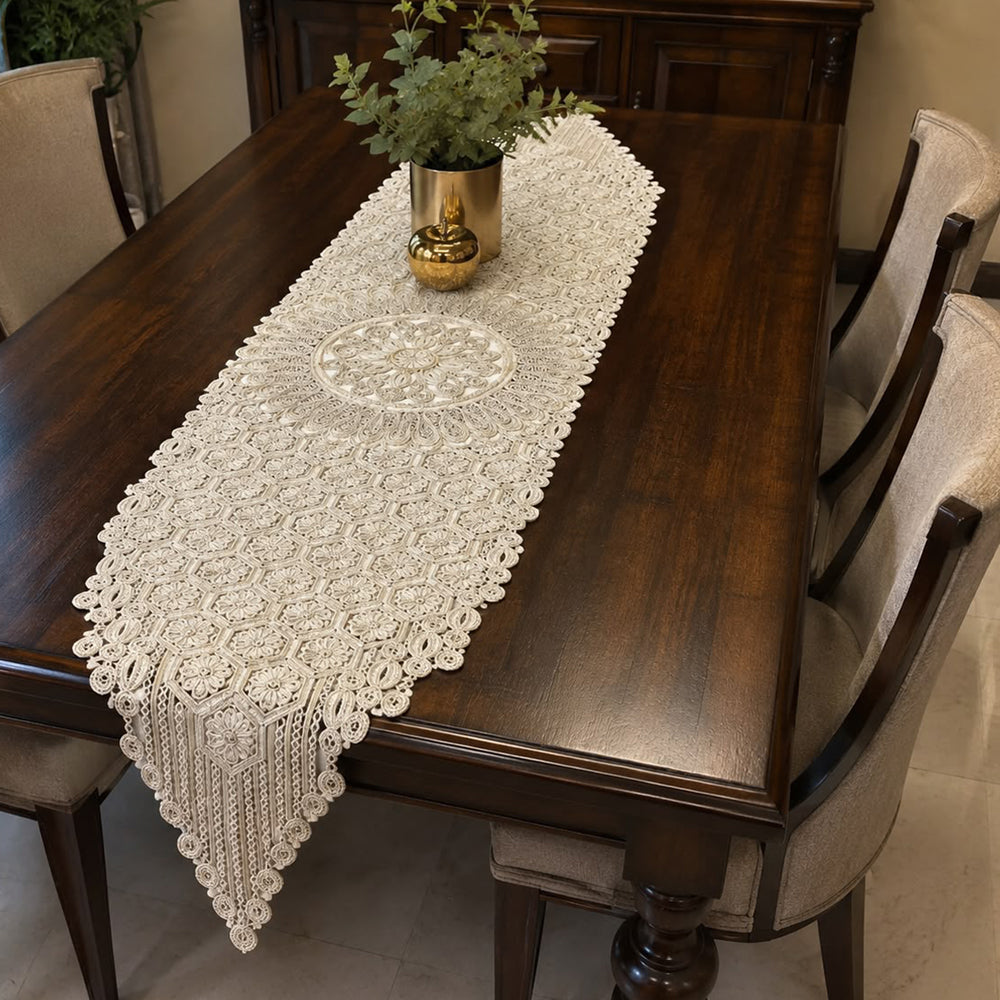 Royal Hexa Mandala Table Runner – 16 × 72 Inches