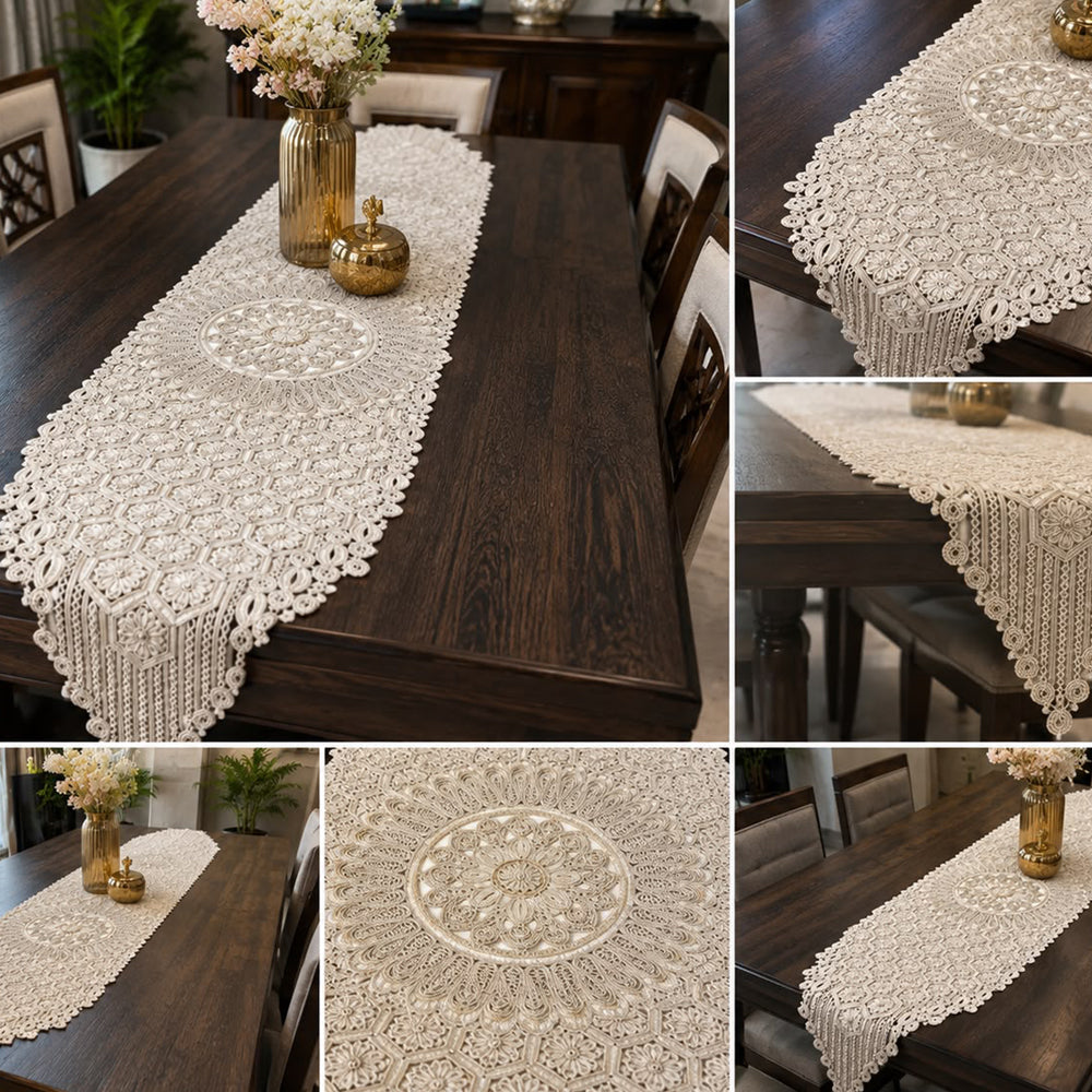 Royal Hexa Mandala Table Runner – 16 × 72 Inches