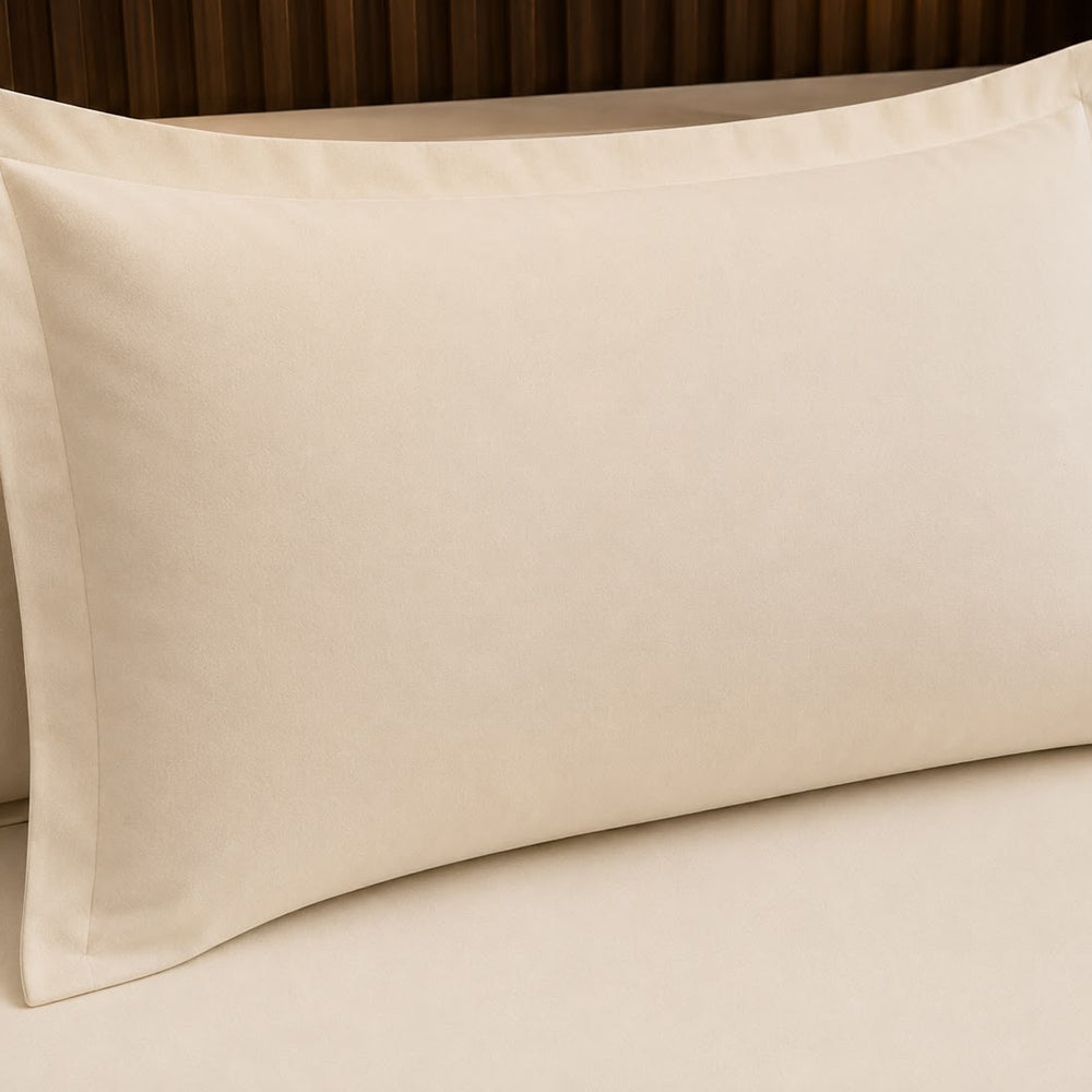 Light Ivory  Solid 300 TC 100% Cotton King Size Bed Sheet Set